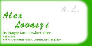 alex lovaszi business card